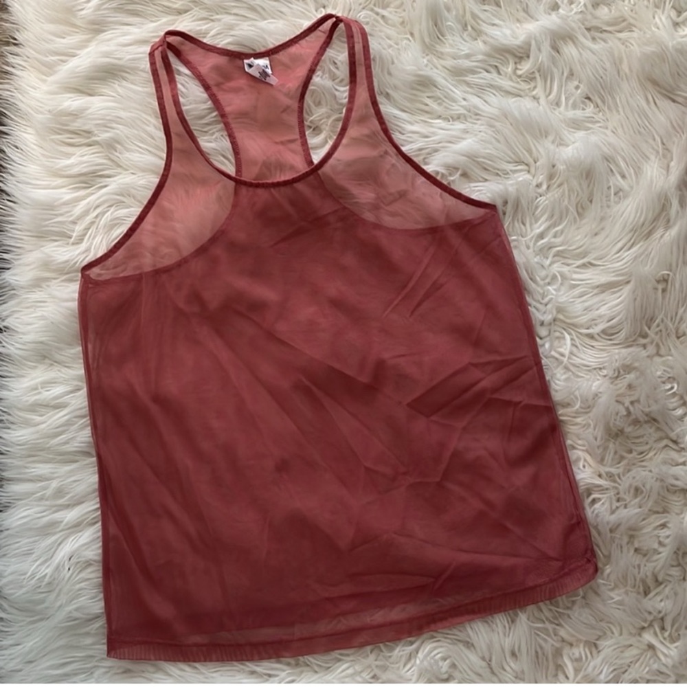 Victoria's Secret Wine Sheer Tank Top - Picture 2 of 6